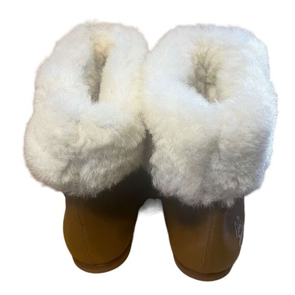 Mansur Gavriel Camel Cosy Leather Shearling Cuff Leather Bootie NWOB Size 39/9 - Picture 6 of 8